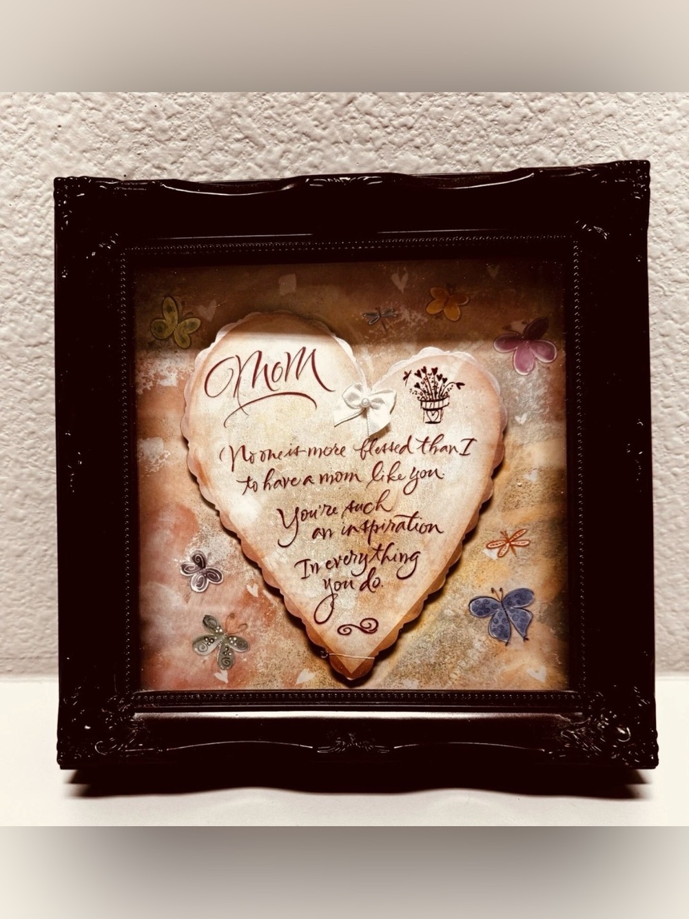 “Mom" Shadowbox Wooden Frame and 3D Photo